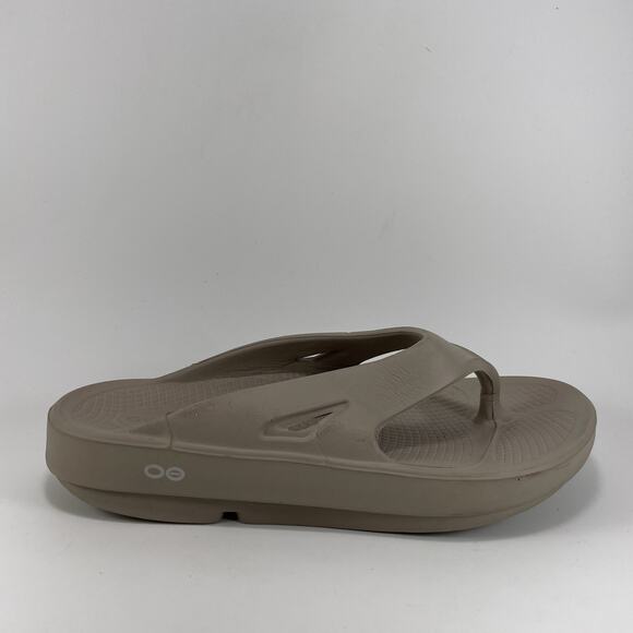 Oofos Ooriginal Flip Flip Sandals Mens Size 8 Womens Size 10 Nomad Beige Tan - Picture 1 of 9